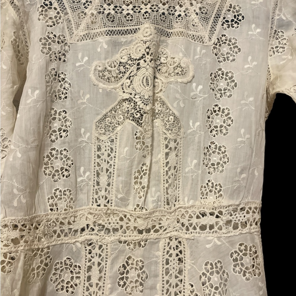 linen vintage crochet dress, no tags nor size - Picture 8 of 10